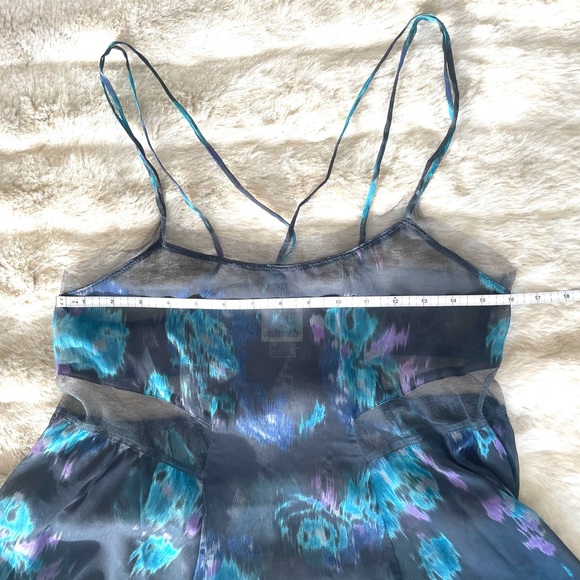 Free People Intimately Chiffon Blue Poppyfield Midnight Slip Dress Size XS-S - Picture 11 of 14